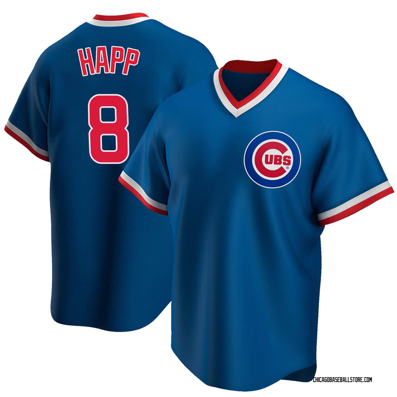Ian Happ Men's Chicago Cubs Road Cooperstown Collection Jersey - Royal Replica