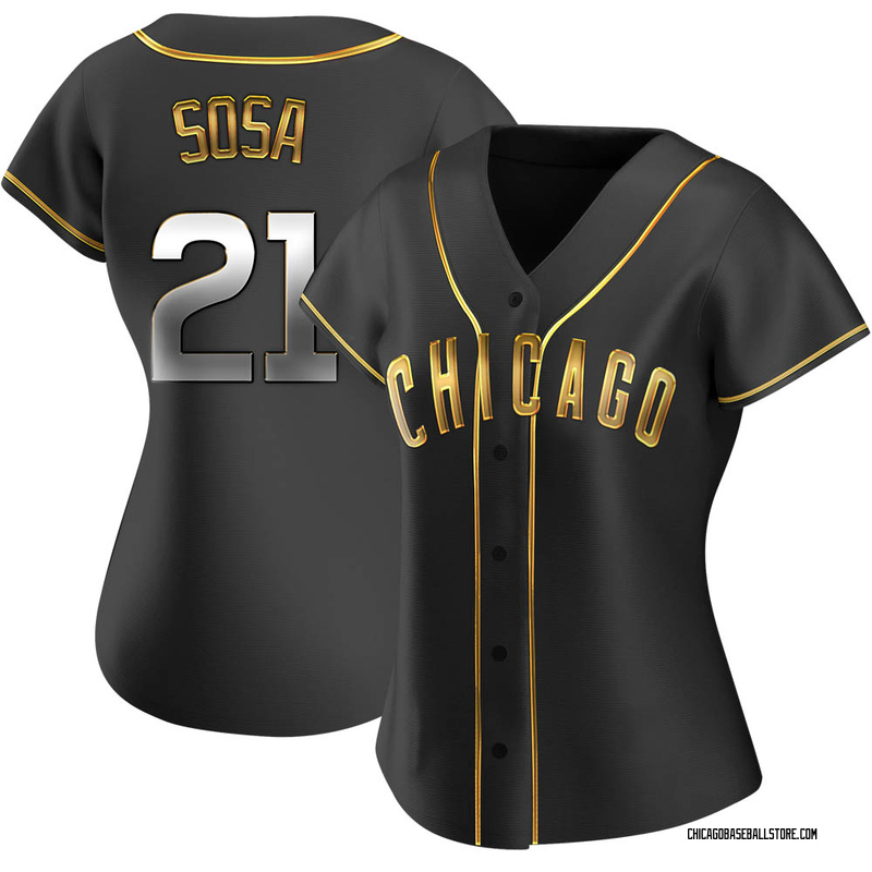 Sammy Sosa Women's Chicago Cubs Alternate Jersey - Black Golden Replica