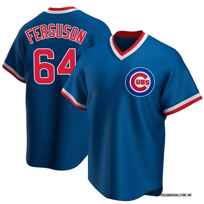 Tyler Ferguson Men's Chicago Cubs Road Cooperstown Collection Jersey - Royal Replica